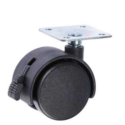 Опора колесная d=40 с тормозом на 40кг ПЛАСТИК (011-000088)