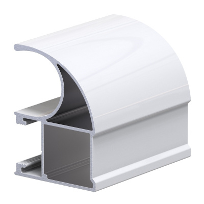 1.AL`OK Профиль вертикальный асимметрия, Белый глянец (5,4м)