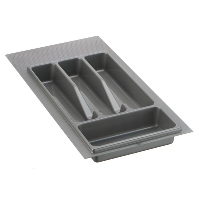 Лоток для столовых приборов 300-350 мм серый пластик