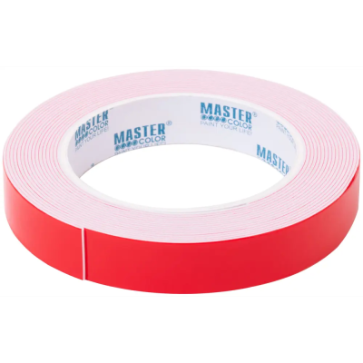 Клейкая лента 19 мм х 25 м 2-х сторон.на вспен. основе КРАСНАЯ (11 шт) (009-000016)