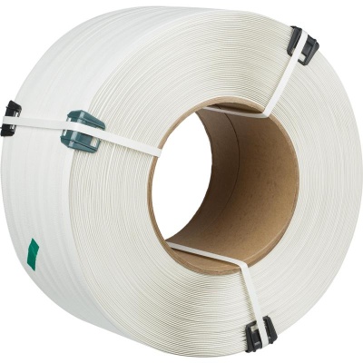 Стреплинг лента (РР) 12*0,5*3000м, Нова Ролл 10,5кг с втулкой, белая (009-000012)