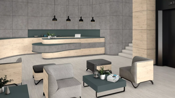 ЛДСП 10 мм F186 Бетон Чикаго светло-серый 2800*2070 ST9